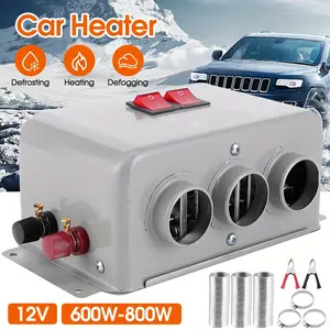 800W Durable Car Heater 3 Holes 12V Inside Fan Heater for Car Window Defrosting and Defogging