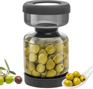 Pickle Jar with Strainer Flip,34oz Pickle Container Pickle and Olive Hourglass Jar,Glass Flip Pickle Jar Juice Separator Jar with Airtight Lid for Jalapeno Gherkin