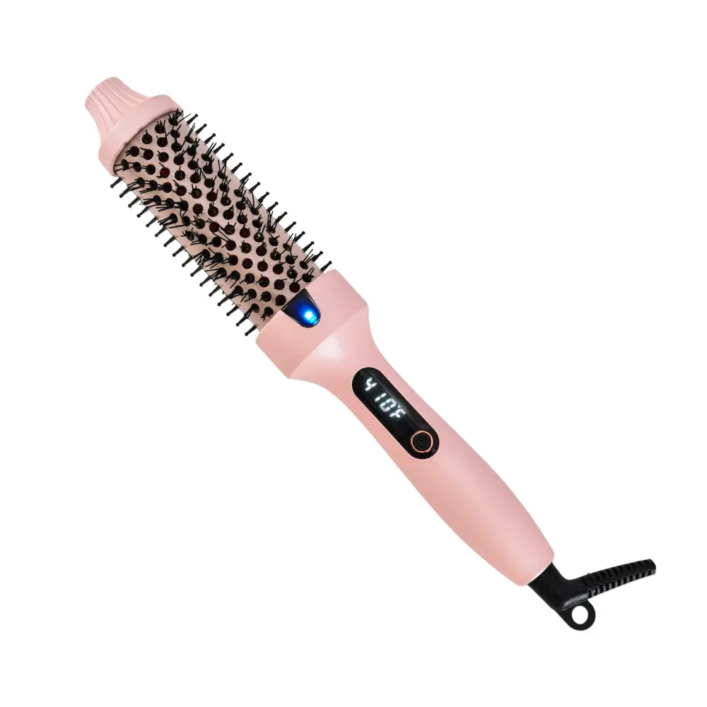 Round Brush Look Ionic Thermal Brush Get Voluminous Hair Styling Adjustable Temperature Negatives Ions 1 1/2 Inch LED Display for Different Hair Types 160-210° Universal Voltage
