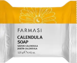 Farmasi Calendula Soap - Gentle Cleanser for Dry & Sensitive Skin - Plant-Based Formula - 125g
