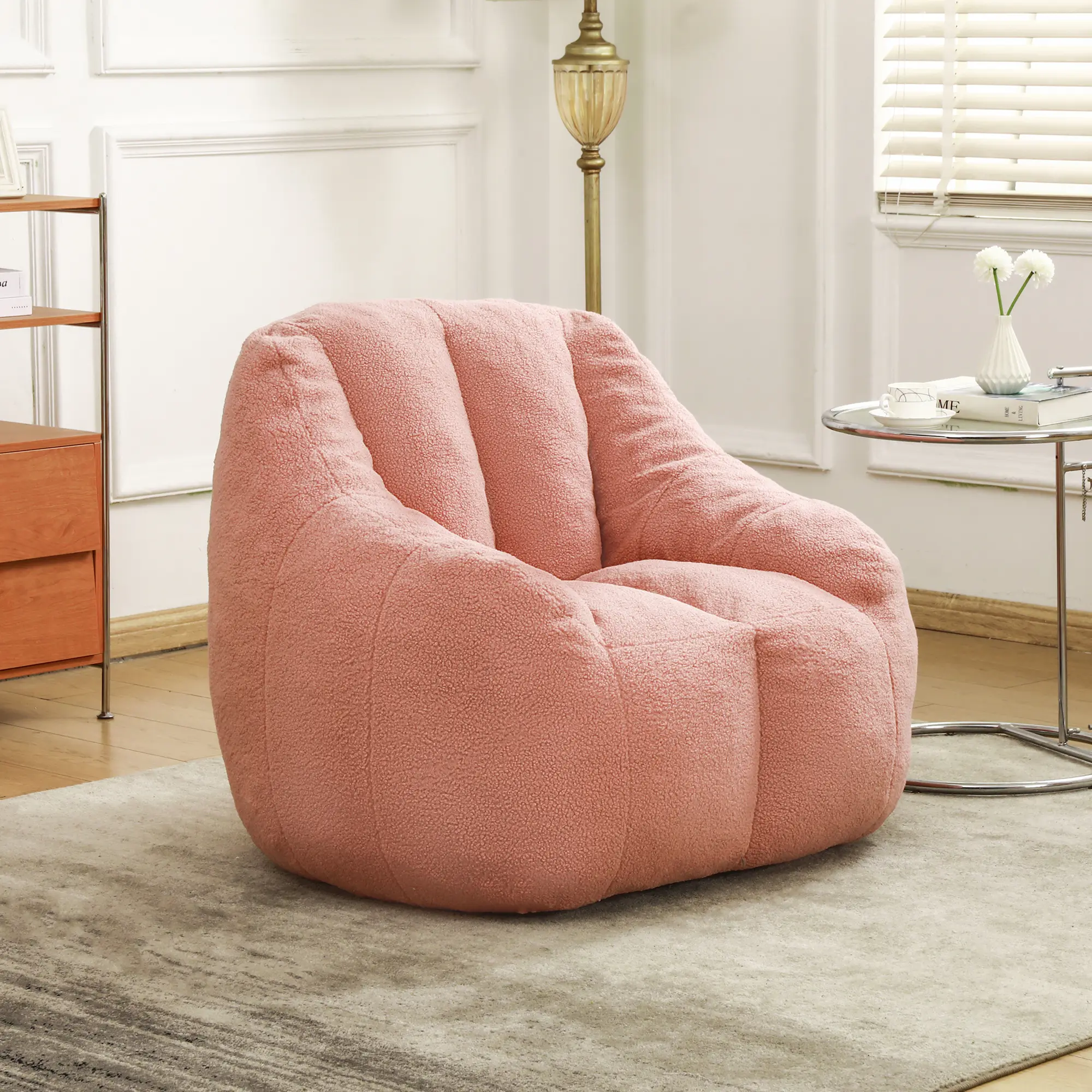 Bean Bag Chair with Filler, Tufted Soft Stuffed Fluffy Lazy Sofa, Comfy Cozy BeanBag Chair with Memory Foam for Dorm Apartment Living Room, Indoor Outdoor Use, Single Size, Living Room Furniture for Apartment, Lounge, Family Room