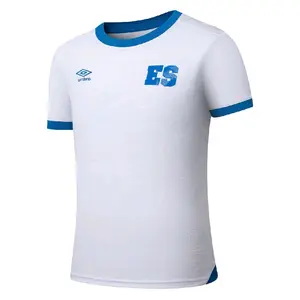 Umbro El Salvador Men's Away Jersey 25/26 White with Blue Trim ES Logo Soccer Shirt