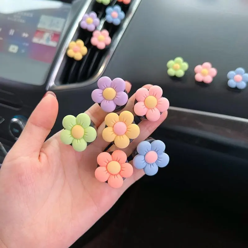 6/3/1PC Set Flower Car Outlet Vent Clip Small Daisy Air Conditioning Clip Car Interior Decoration Aromatherapy Perfume Clip Gift