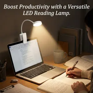 Eye-Friendly Portable LED Book Light for Bedtime Reading | Blue Light Blocking, 3 Colors, 40H USB Rechargeable Clip-On Night Light Lamp for Students & Kids