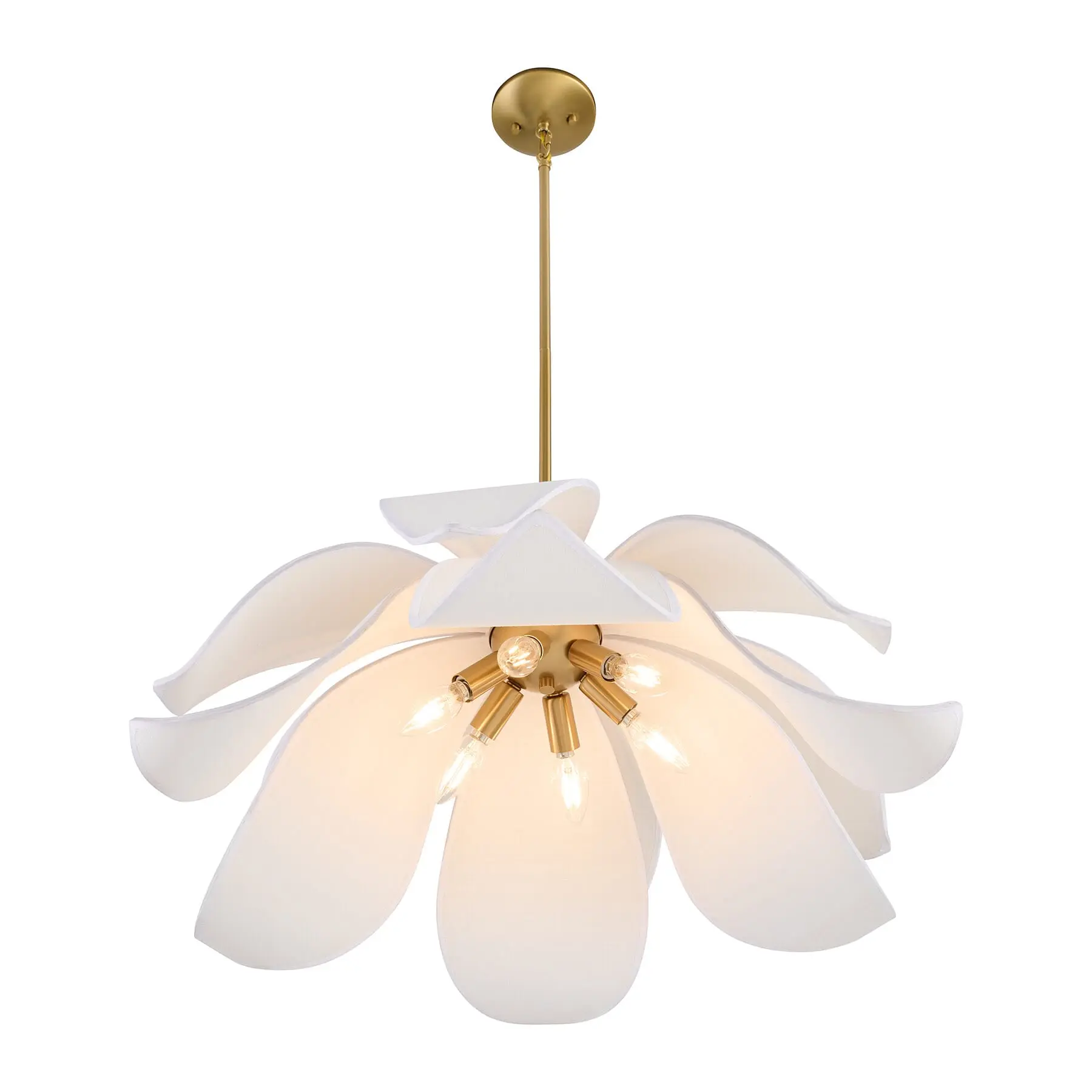 Elsie 6-Light Pendant in Warm Brass by Breegan Jane