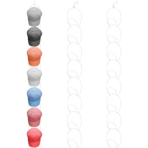 16 count Hat Rack Wig Holder over The Door Baseball Hat Holder Wall Mounted Hanging Wig Organizer for Closet Display Storage Rack with 2 Hooks for Tie Scarf(White)