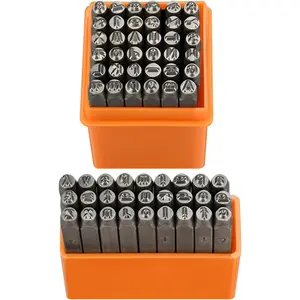 Metal Stamping Kit, 3mm Number and Letter Stamp Set, Include Artistic Font Uppercase, Lowercase Letter, Number Punch and Heart Stamp