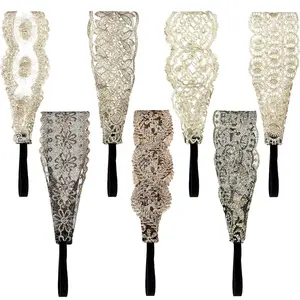 7 Pieces Lace Headbands Women Stretch Headband Halloween Elegant Wide Headwrap Hair Turban Accessories