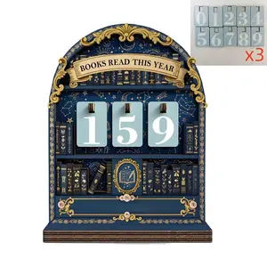 Wooden Reading Tracker Wooden Book Log Device Tracks 999 Books Reading Challenge Goal Bookworm Journal Book Club Essential