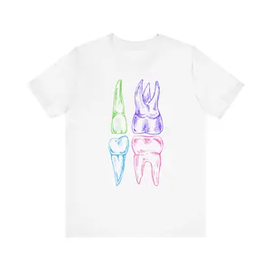 Colorful Dental Molar Teeth Illustration | Gildan SoftStyle Tee