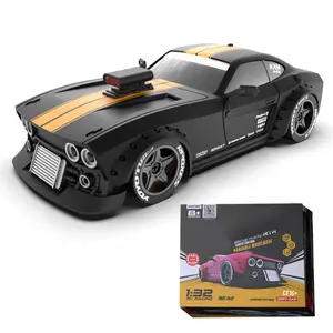 Razordon KM3299 Remote Control Car RC Drift Car, 4WD RC Cars Vehicle with ESP Gyro, LED Headlights Drift Wheel, 1:32 High Speed Racing RC Vehicle Gifts- Black