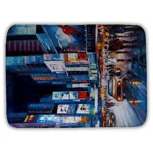 360 stand Rectangle Microfiber Foam Bath Mat - 17x24 in, Water Absorbent Mat, Microfiber Cloth, Modern Contemporary Decor Items, Bathroom Home Supplies