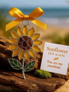 Cross-Border Sunflower Ornament Keychain, Decorative Hanging Pendant, Cute Flower Design, Perfect Gift for Friends & Family