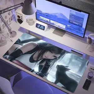 T-Tifa Lockhart Mouse Pad Mousepad Large Anime Mousepad Gaming LockEdge Thickened Computer Keyboard Table Desk Mat