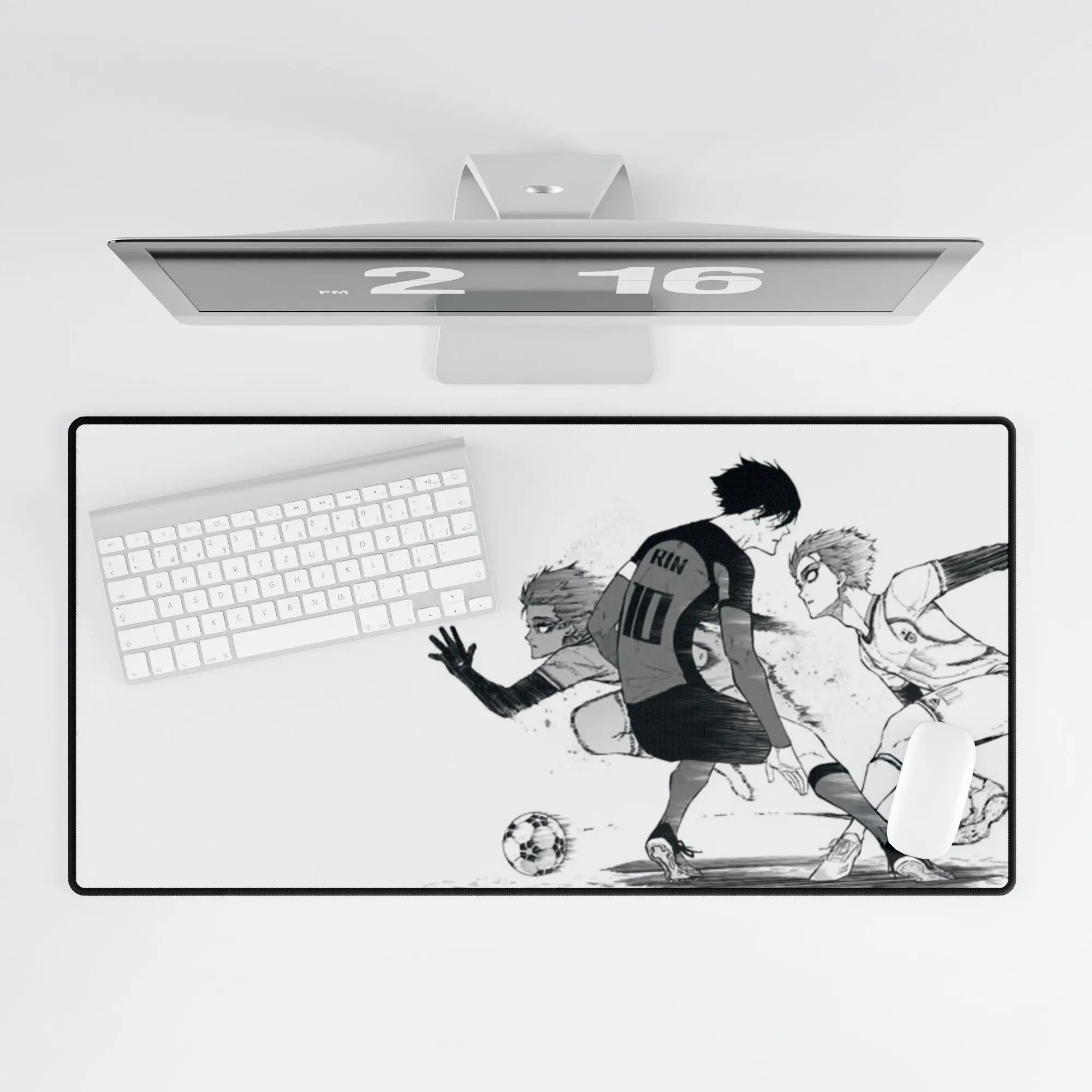 The Egoist Striker - Blue Lock Rin Mousepad, Manga Soccer Desk Mat, Dynamic Sports Anime Decor, Large Extended Mouse Pad, Gaming/Study Setup