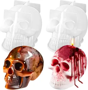 Skull  Molds, 2 Pack Skull Candle Molds,  Skull Shape  Candle Making Mould, DIY Craft  Mold for Fondant Cake,  Candle, , Soap, Candy