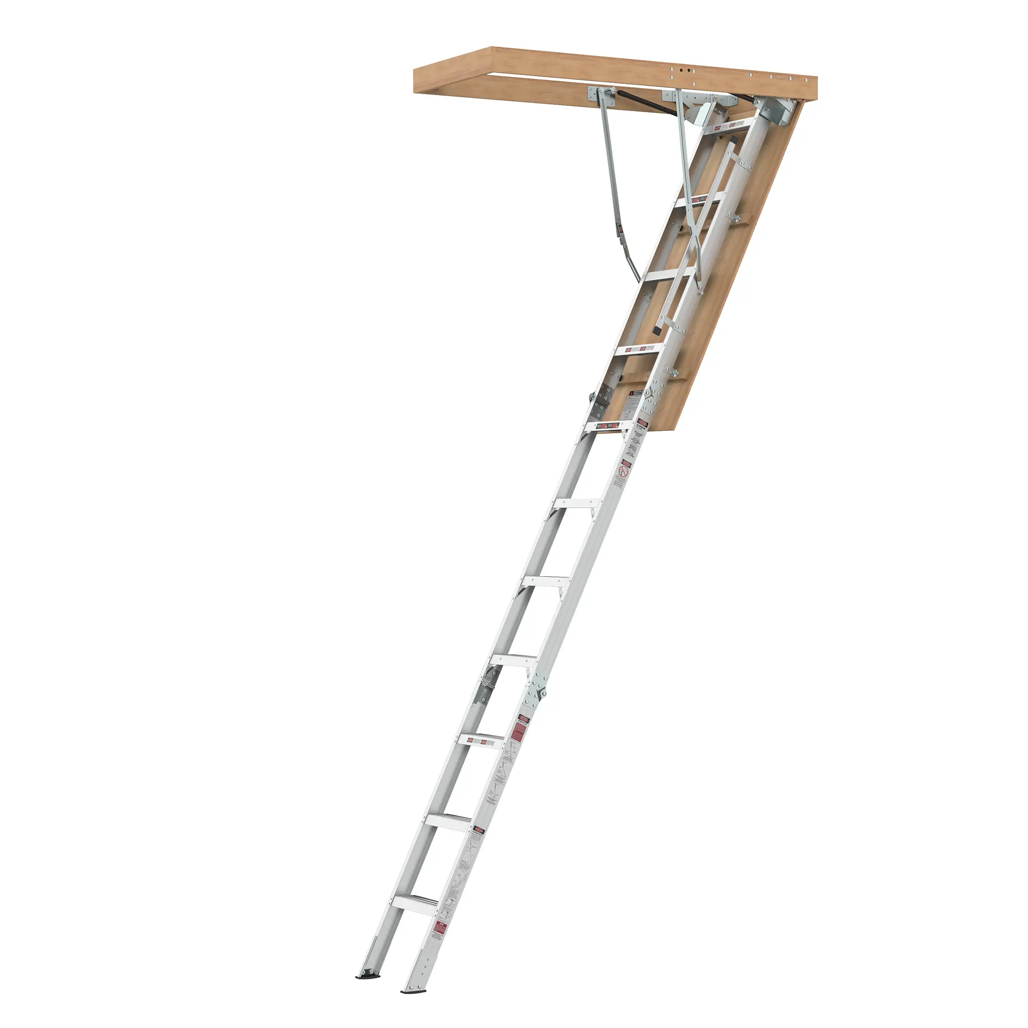 Aluminum Alloy Multi-Function Attic Ladder - 350 lb Capacity, 22.5" x 54" Opening, 7-10ft Ceiling, Rust-Proof, Durable, Foldable Space-Saving, Steady Steps, Easy Attic Item Access, Assembly Required