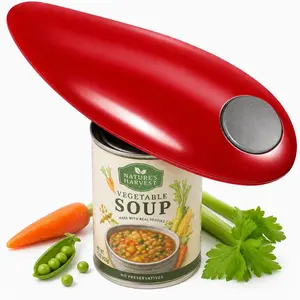 One-touch electric can opener, suitable for almost all can sizes; features smooth edges; hands-free electric can opener; ideal for the kitchen; kitchen gadget; automatic can opener designed specifically for seniors and people with arthritis
