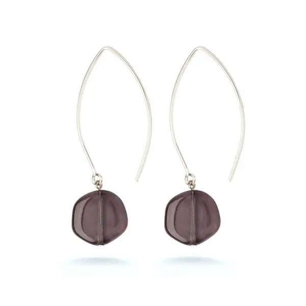 Smokey Coin Glass Earrings - Elegant Design with Unique Coin Shape - Perfect for Any Occasion