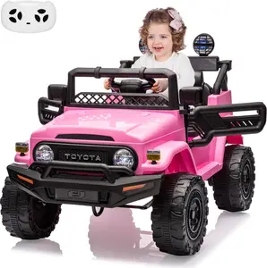 Ride On Car, 12V Electric Car for Kids, Kids Toys with Remote Control, Music, LED Headlights, Double Doors, Safety Belt, Ride On Toys for Boys Girls-01