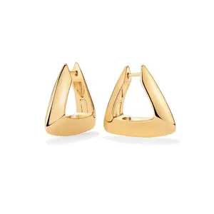 SHOW CRAFT Triangular Artificial Gemstone Earrings with Silver Needle, Fashionable High-Quality Jewelry Gift for Women, Fashionable Earrings