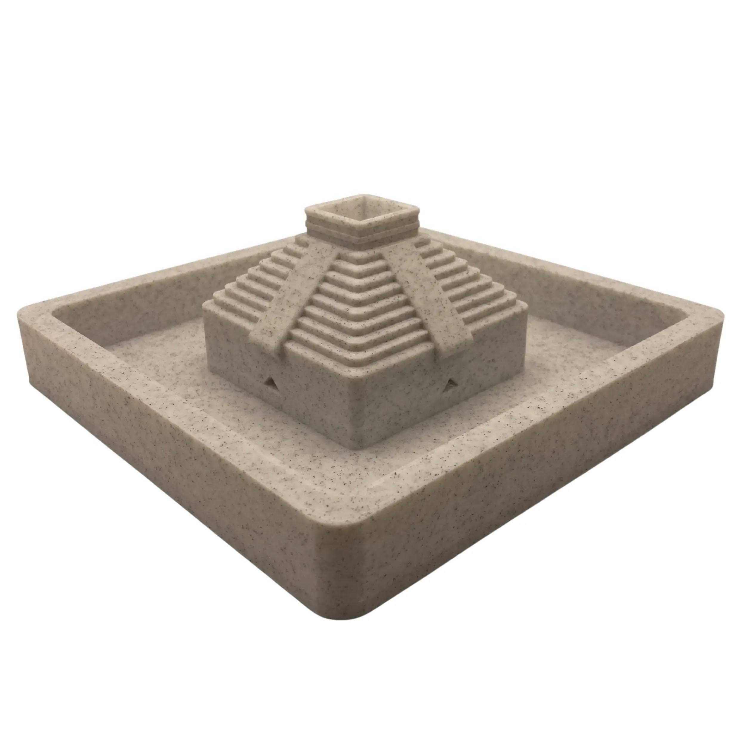 Pyramid Planter: 3D Printed Tiered Succulent Pot with Irrigation in Marbled White