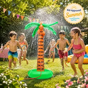 Giant Inflatable Cactus & Palm Tree Decorations - Tropical Coconut Pool Floats for Summer Beach Party, Luau, Garden & Yard Outdoor Lawn Ornaments