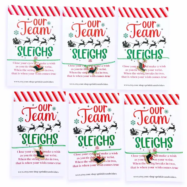 Our Team Sleighs Set of 6 Wish Bracelets