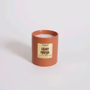 Kahlae Creamy Pumpkin Scented Candle - Natural Soy Blend Wax - Aromatic Decor for Your Home