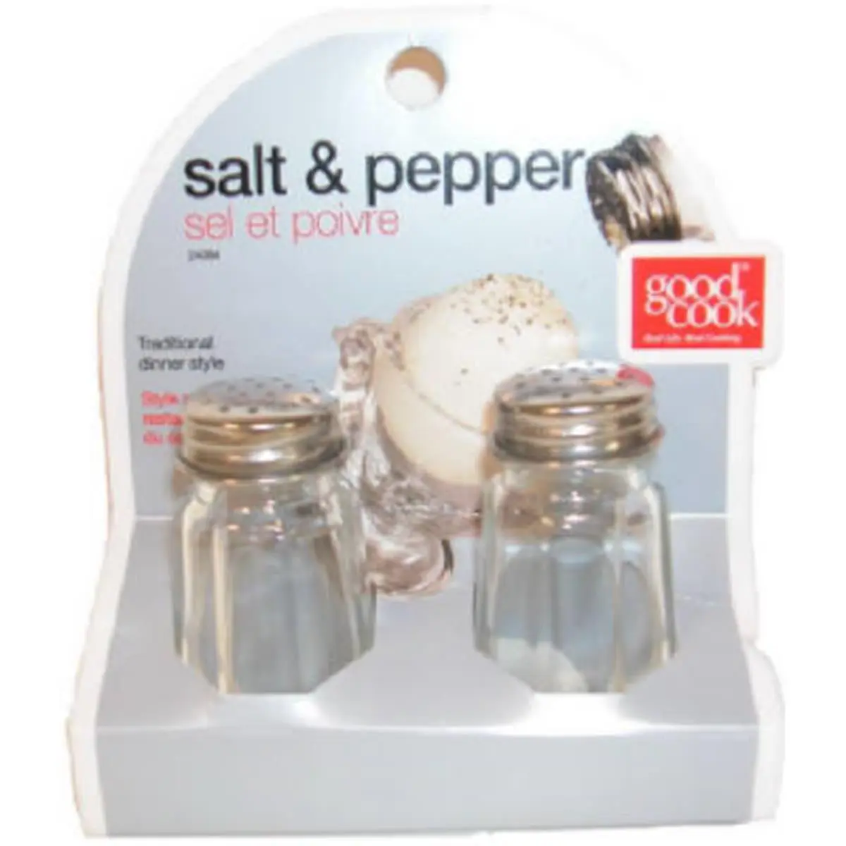 212 MAIN Glass Salt & Pepper Shaker Canister Set (Model 24084) - 2.5x6.7x6.1in Glass Jar Accessory with Chrome Tops for Percussion Instruments, Toys & Hobbies