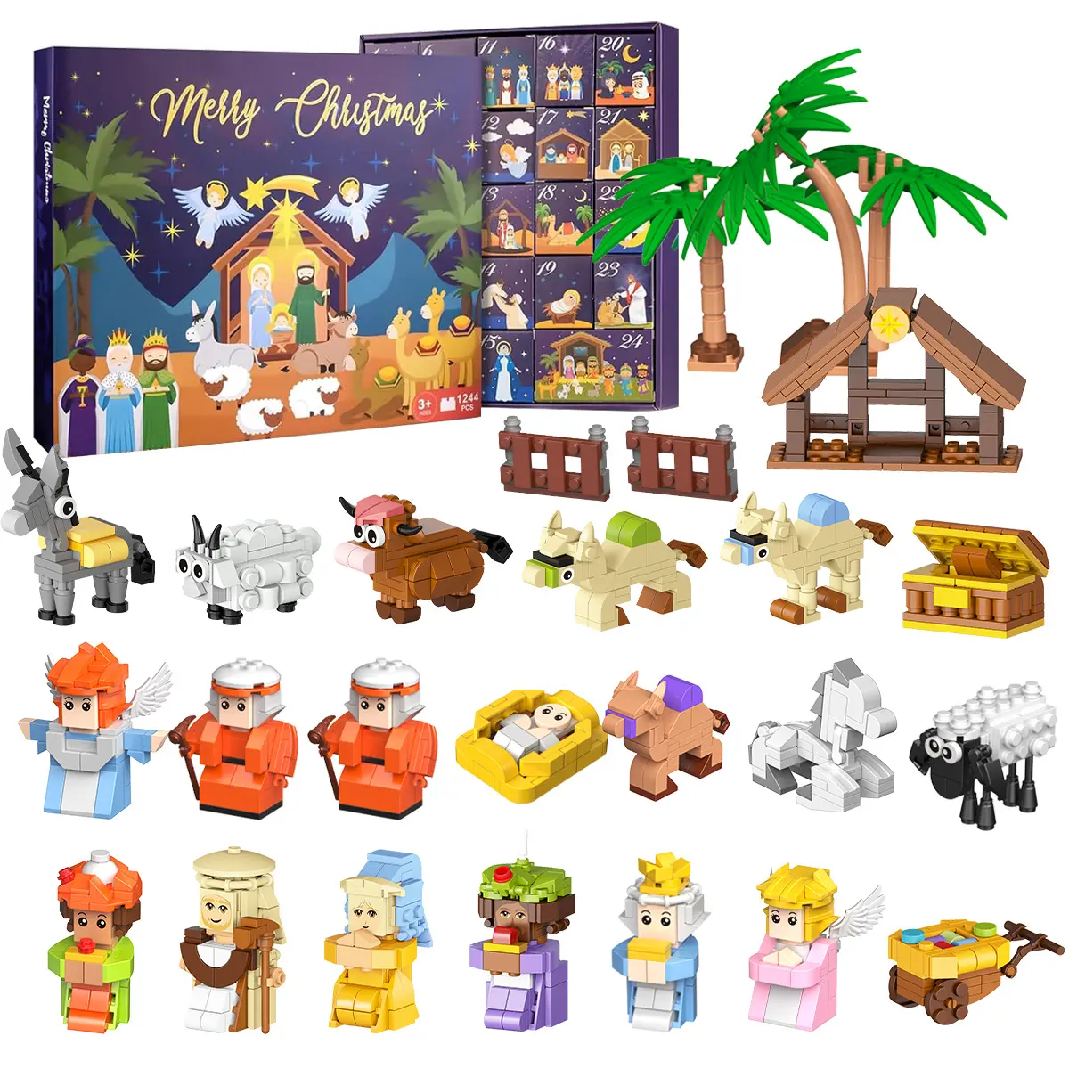 2025 Advent Calendar Mini Building Blocks, 24 Days Small Advent Calendars Toys Fillers Christmas Calendar Countdown Diy Kits  Blocks