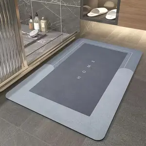 Super Absorbent Bathroom Mat Quick Drying Rug Non Slip Rubber Bottom Easy To Clean Living Room Floor Mat Kitchen Doormat Simple Style Home Decor