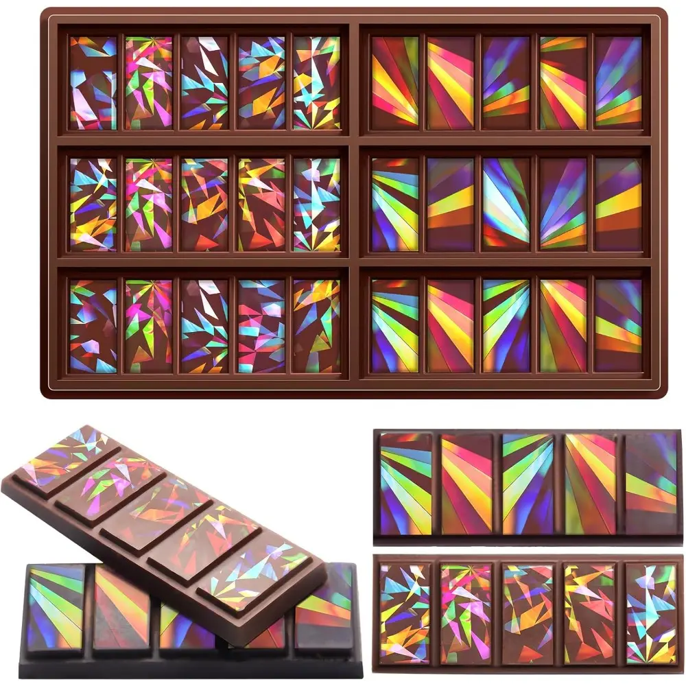Silicone Kitchen-Shaped Baking Tools - Deep Thick Resin Holographic Candy Molds, Reusable Fondant Molding Chocolate & Sweet Moulds for DIY Baking, Wax Melts (Windmill, Snowflake)