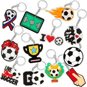 36pcs Soccer Keychain Set, 12 Unique Designs, Ideal for Team Gifts & Sports-Themed Parties, Perfect for Soccer Fans' Backpacks