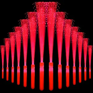 NUDALA 36 Pack Red Glow Fiber Optic Wands Bulk Light up Wand Glow Sticks with 3 Lighting Modes for Christmas Valentines Day 4th of July Concerts Clubs Wedding Birthday