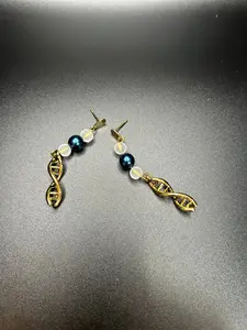 DNA Double Helix Charm Earrings