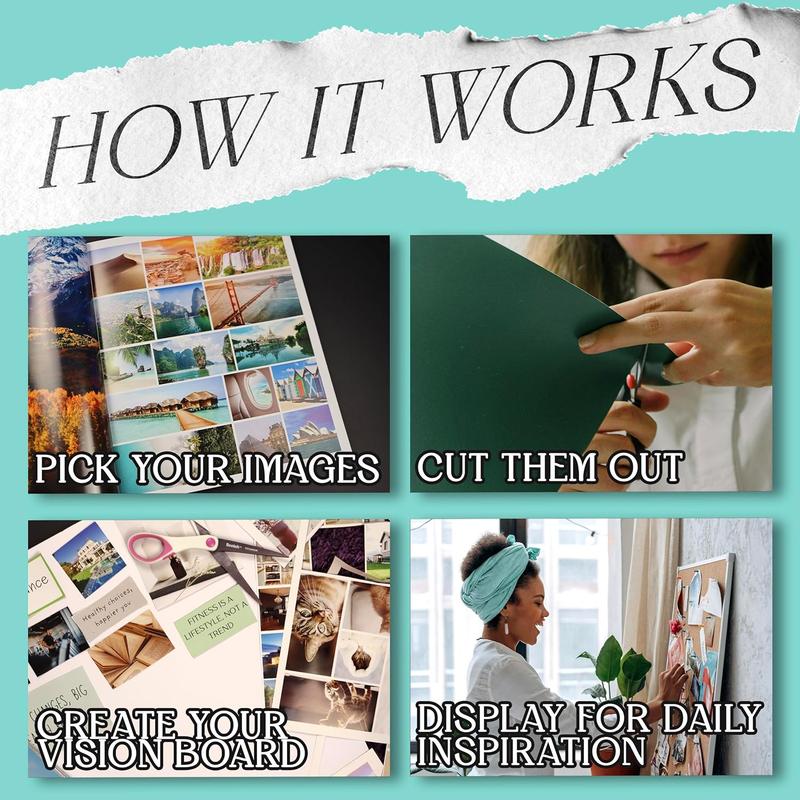 Vision Board Book 1,200+ Vision Board Images & Quotes - Goal Setting Vision Journal for Manifestation, Motivation & Lifestyle Inspiration - Law of Attraction Collage Supplies Kit