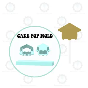 Graduation Cap Cake Pop Mold | Deluxe Cutter, Popper, and Tray Option