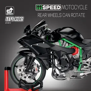 1:9 Accurate Scale Alloy Construction Motorcycle Model with Spray Lights Sound Effects, Collectible Toy for Enthusiasts, Detailed Diecast Motorbike Replica
