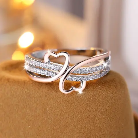 Mother's Day Gift Women's Elegant Rhinestone Iced Out Decorated Geometric Design Ring, Fashion Accessories for Women & Girls, Jewelry for Party, Daily Decor, Trendy All-match & Exquisite Jewelry for Birthday, Stackable Rings Beautiful Rings