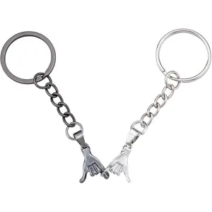 Pinky Promise Keychain, Valentine's Day Anniversary Keyring Birthday Gift Matching Key Chain for Girlfriend Boyfriend