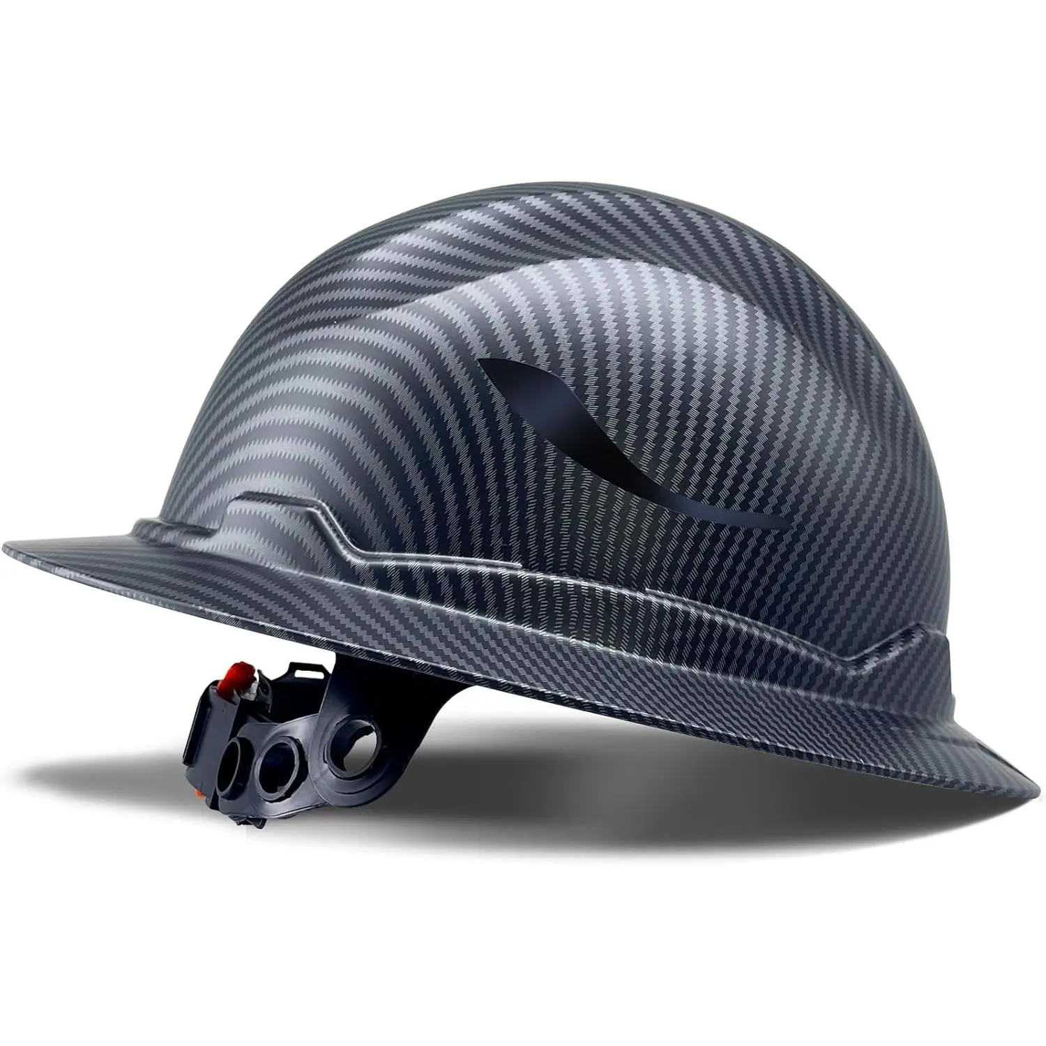 Full Brim HDPE Shell Hard Hat - 52-63cm Adjustable Non-Vented Safety Helmet with 6-Point Suspension & Sunshade, Industrial Mining Mines Work Site Head Protection Sports Outdoor Hat