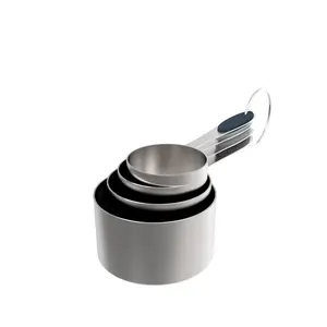 Core Home 6012619 Silicone & Stainless Steel Gray Measuring Cup Set