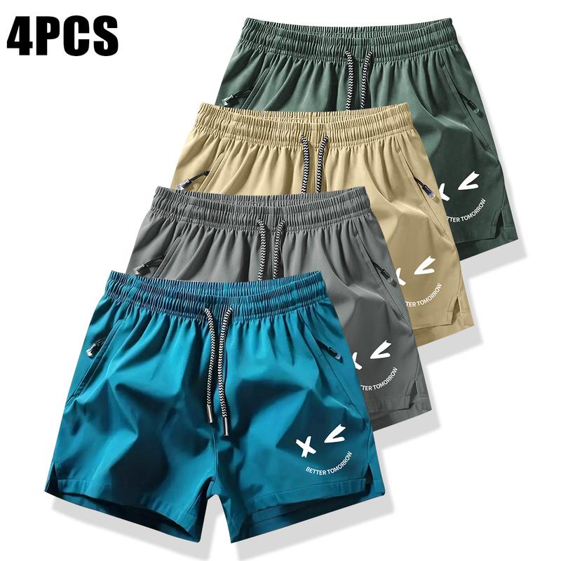 Men's shorts with drawstring waistband, made from lightweight polyester fabric, featuring pockets, perfect for beach or outdoor activities, everyday wear shorts | Drawstring Waist Shorts | Lightweight Shorts