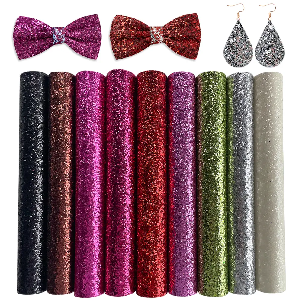 Honeycomb Chunky Glitter Faux Leather Fabric Roll - Synthetic Leather, 0.6-0.65mm Thickness, 12in x 54in Size, Shedding-Free, Ideal for DIY Crafting & Handmade Accessories