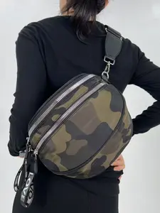 Women's Fashion Lightweight Crossbody Bag, Crossbody Shoulder Purses, Half Circle Casual Sports Running Shoulder Bag, Multiple Zippers Large Capacity Daily Use