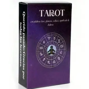 78 Spanish Version Cards Tarot Card Game Set for Beginners, Includes Meanings, Keywords, Chakras, Planets, Zodiac Signs, Elements, Yes/no Answers Juegos De Mesa New Year Gifts Couples Valentine's Day Gift Affirmations Card Decks