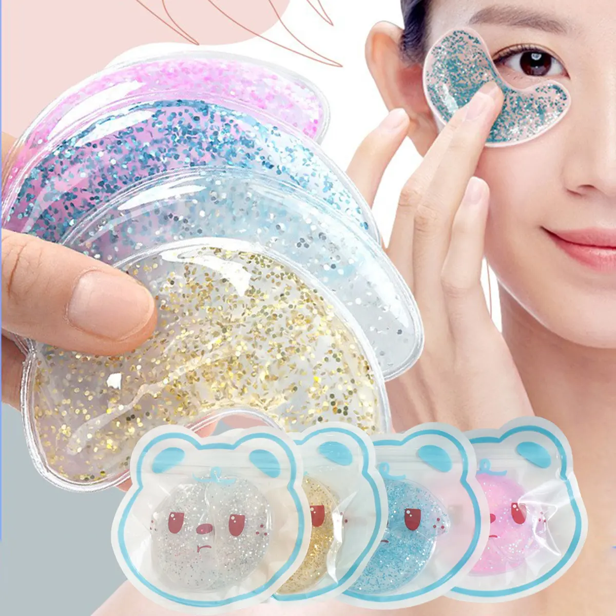 Hot & Cold Gel Eye Pads – Cooling Eye Mask for Relaxing & Refreshing, Cute Reusable Eye Patches for Daily Self Care