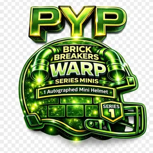 WARP LEVEL BRICK BREAKER SERIES SIGNED MINI HELMET SPOT - PYP - OR SPORTS TRADING CARD