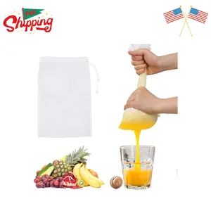 6 Pack Nut Bag Strainer 12 x 8 Inch Cheesecloth 200 Mesh Fine